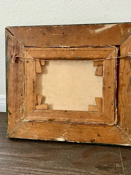 Vintage Original Oil Painting Of A City Landscape Signed “Donley” Wooden Frame - Picture 9 of 15